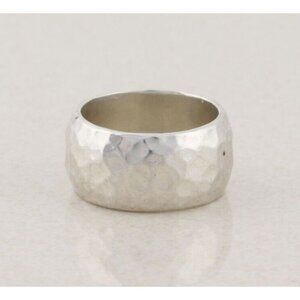 Sterling Silver Hammered Band Ring Thick Cigar Band Silpada Size 6 1/2